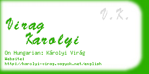 virag karolyi business card