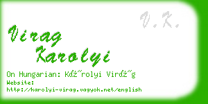 virag karolyi business card